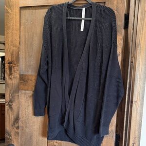 lululemon athletica Black Open-Front Knit Cardigan